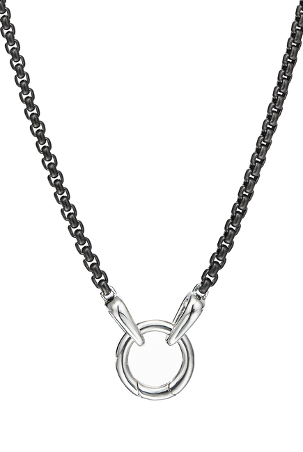 Darkened Stainless Steel Charm Necklace